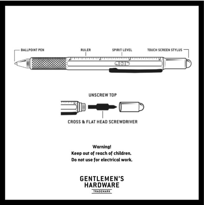 Gentlemen's Hardware 6-in-1 Tooling Pen