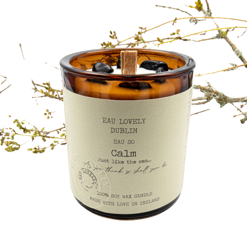 irish candle with crystals